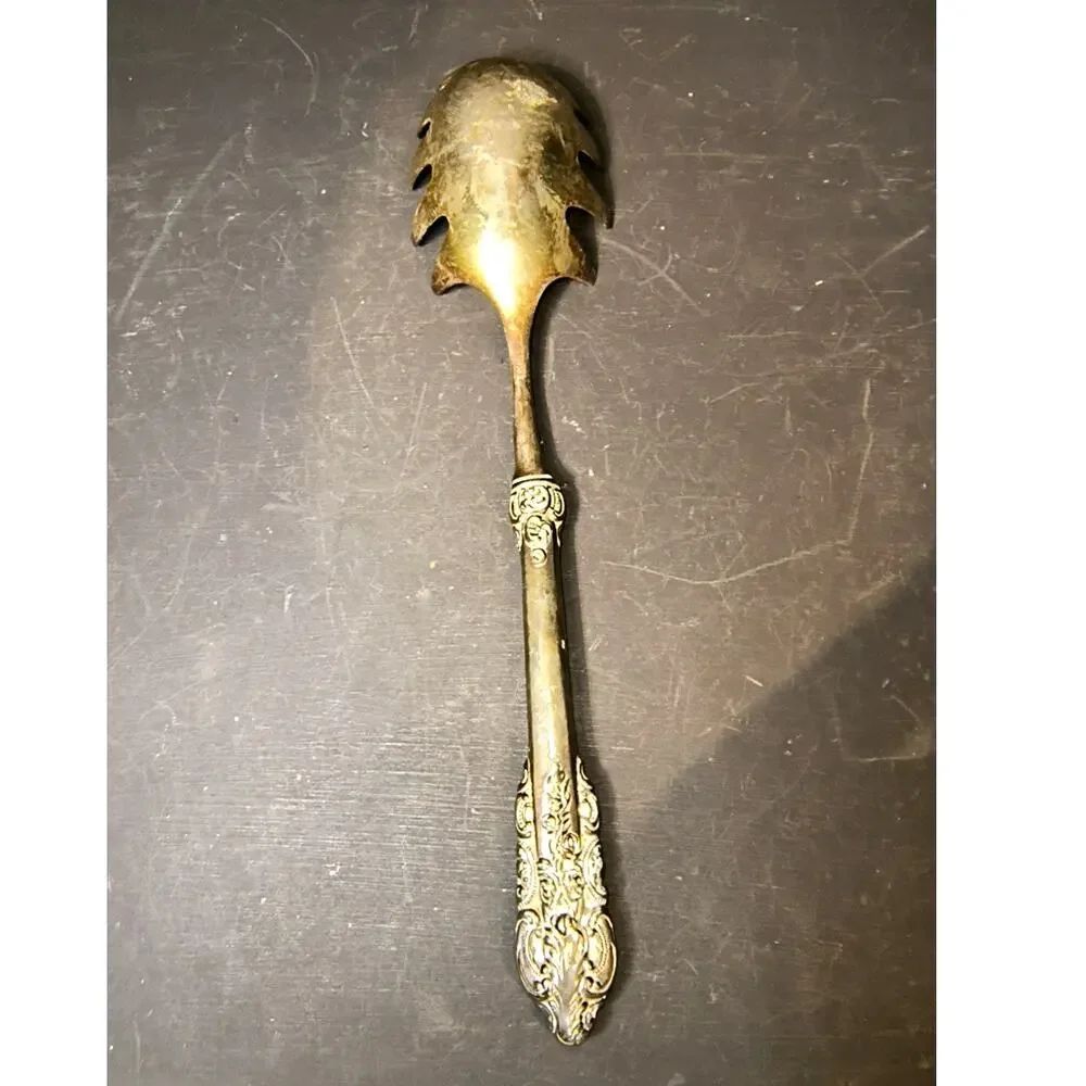 1859.  Vintage Silver Plated Pasta Server Spoon Kings Pattern  Sheffield